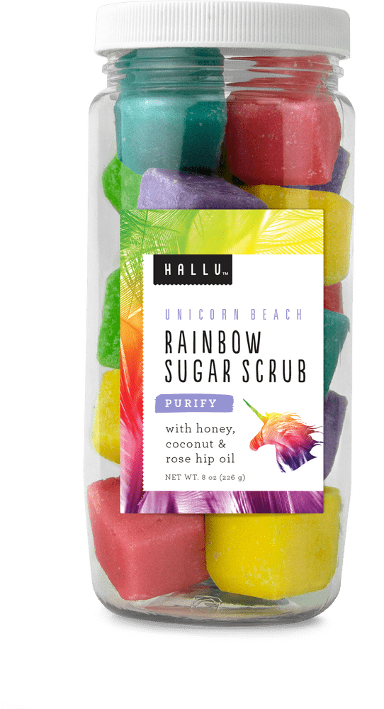 Colorful Ice Cube Sugar Scrub Delight PNG