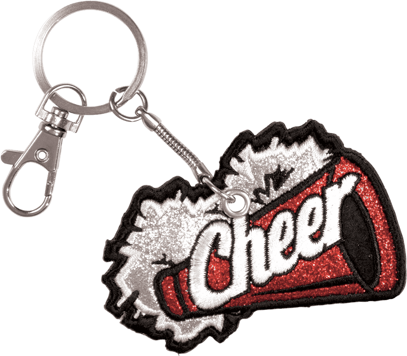 Cheerleader Spirit Keychain with Pom-Pom Design PNG