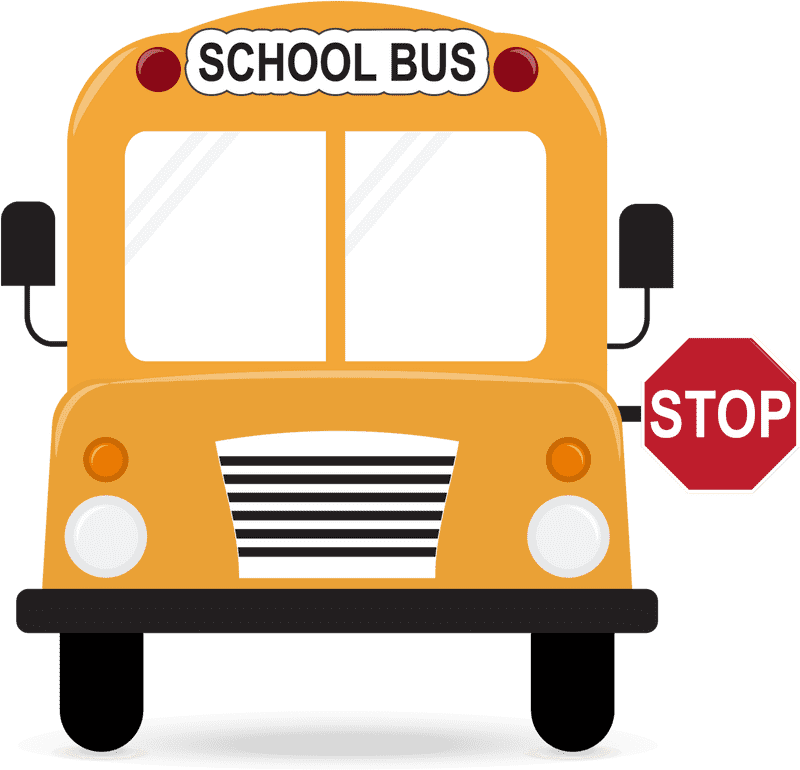 Cheerful School Bus Ready to Stop PNG