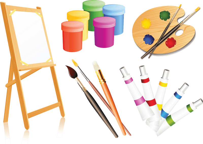 Creative Art Tool Set PNG