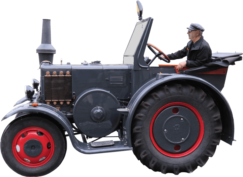 Classic Farm Tractor in Action PNG