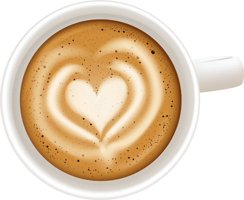 Heartfelt Latte Art Delight PNG