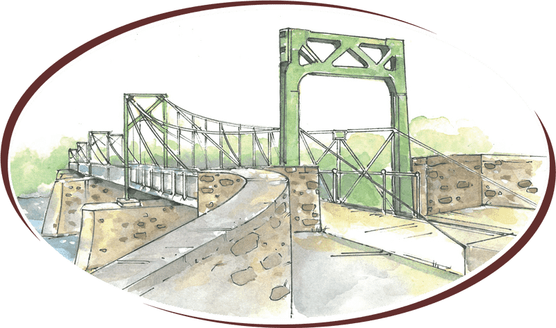 Green Archway Bridge Over Tranquil Waters PNG