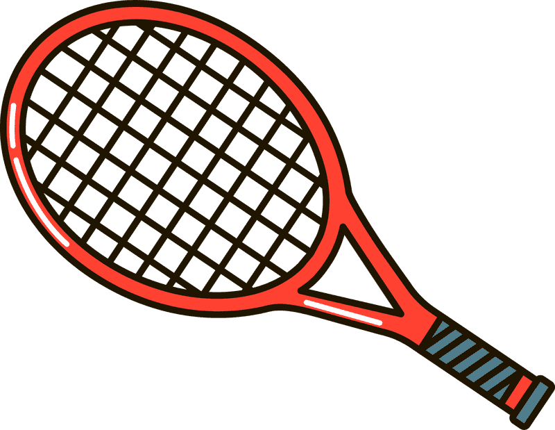 Bright Red Tennis Racket for Dynamic Play PNG