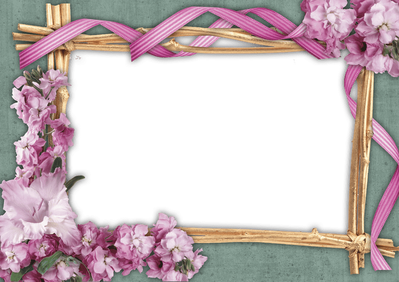 Charming Floral Photo Frame Design PNG