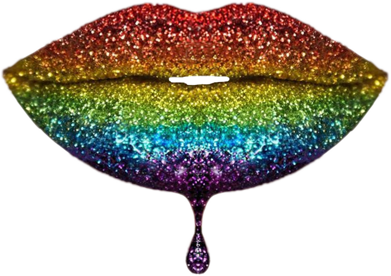 Rainbow Glitter Lip Artistry PNG