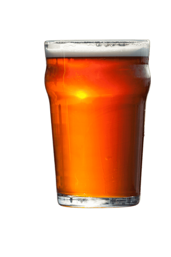 Refreshing Amber Beer Glass Delight PNG