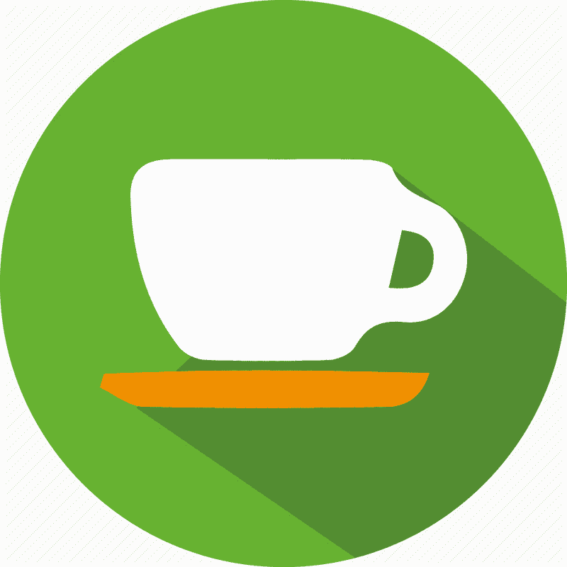 Tea Cup Delight on a Bright Green Plate PNG