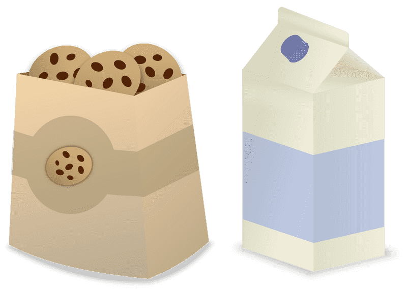 Milk Carton and Cookie Delight PNG