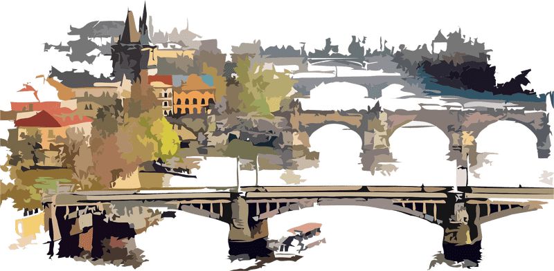 Serene River Bridge Over Tranquil Waters PNG