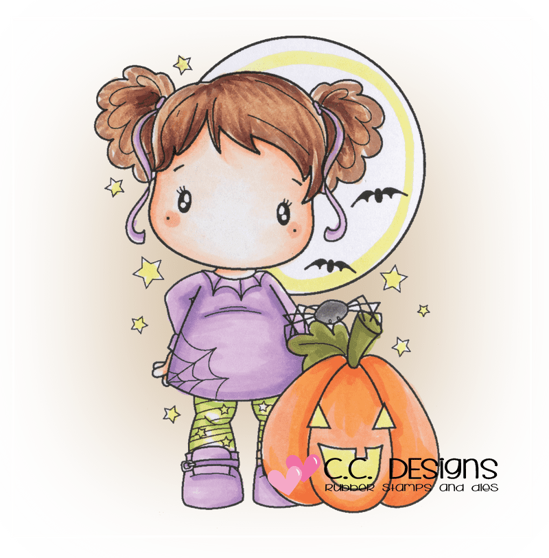 Whimsical Halloween Rubber Stamp Delight PNG
