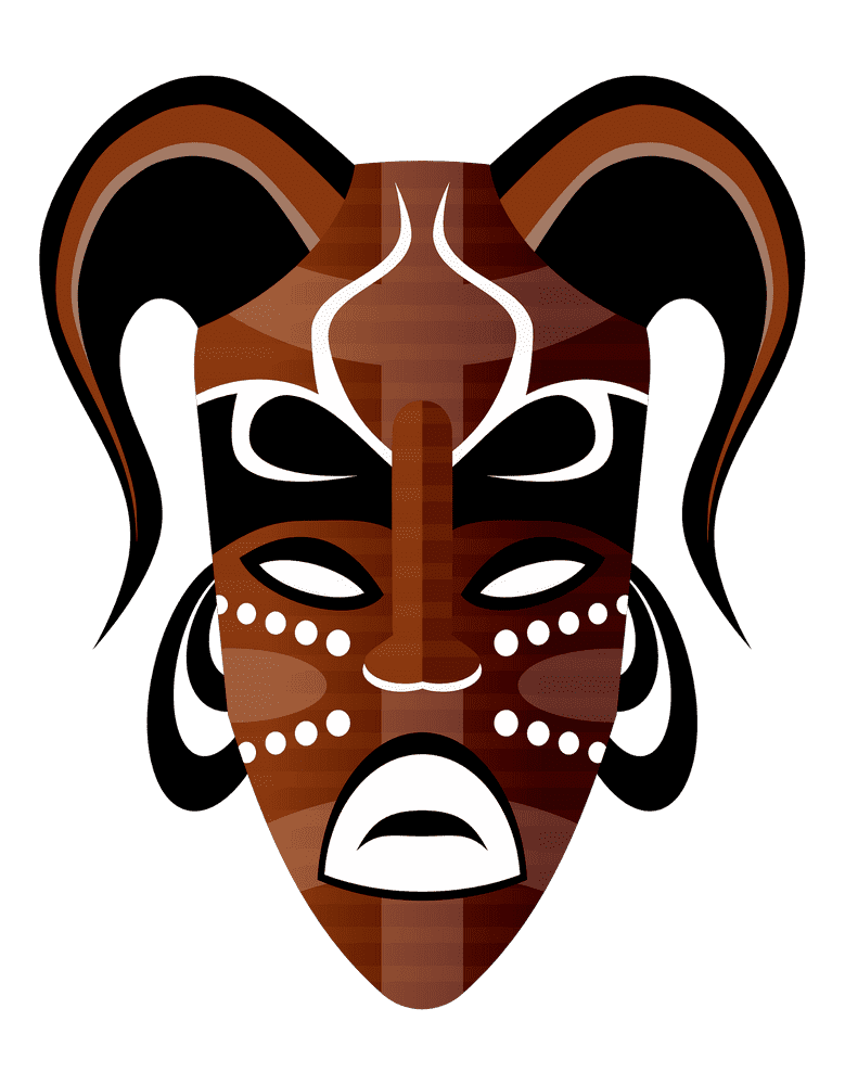 Artistic Tribal Facial Mask Design PNG