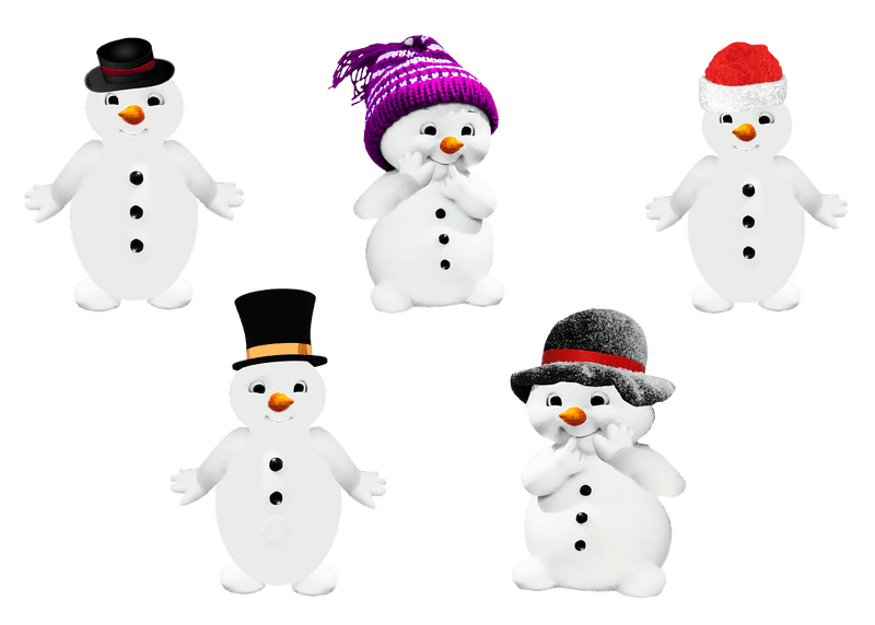 Whimsical Winter Snowman Party PNG