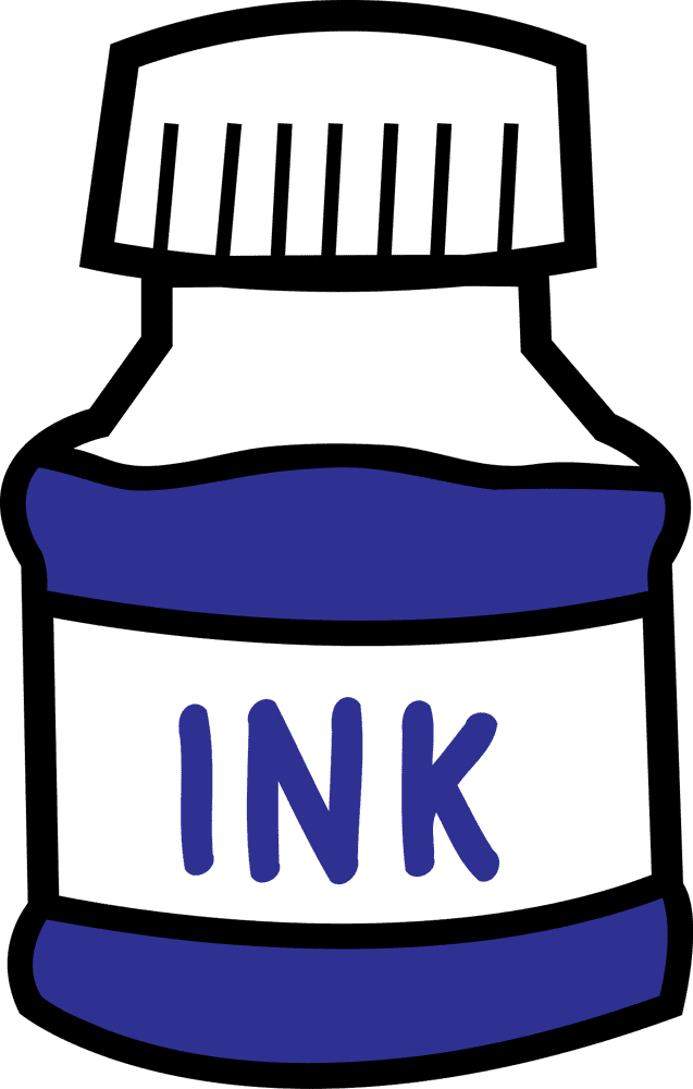 Creative Blue Ink Bottle Design PNG