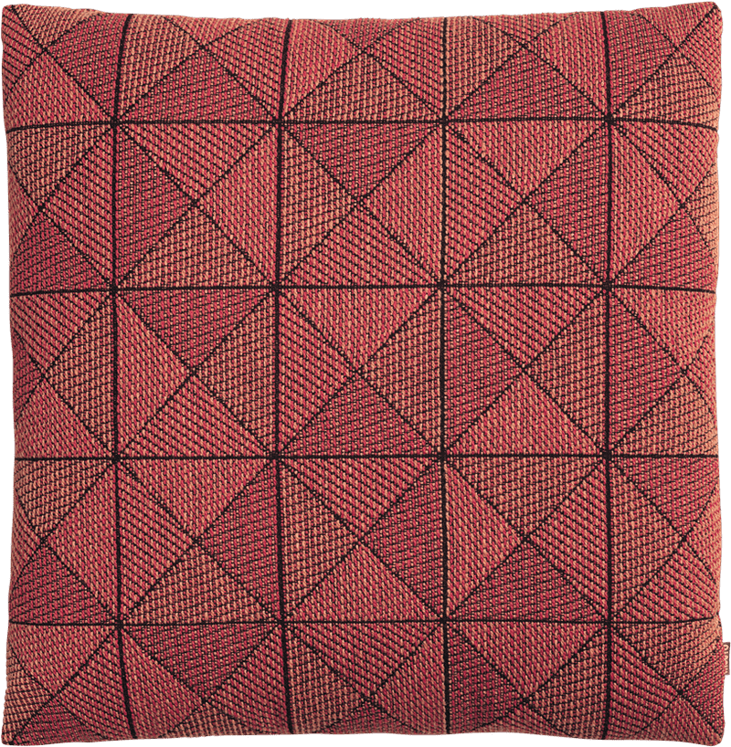 Tangerine Geometric Textured Cushion PNG