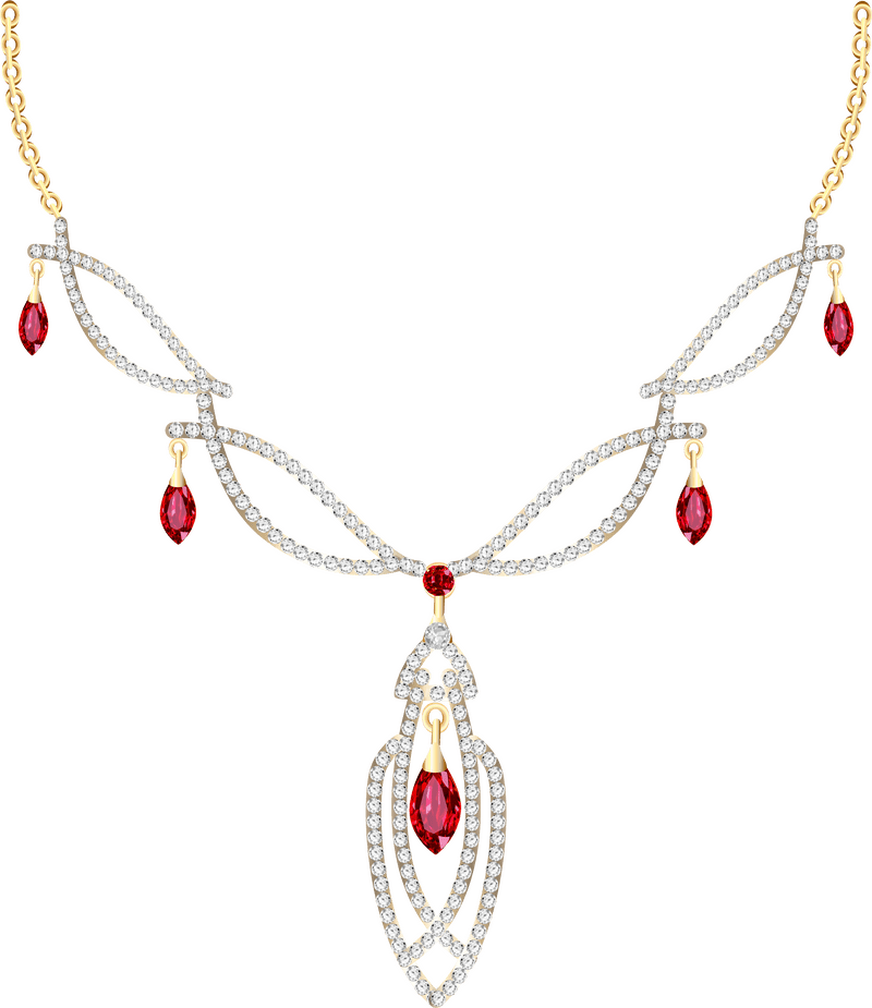 Elegant Ruby and Diamond Jewelry Necklace PNG