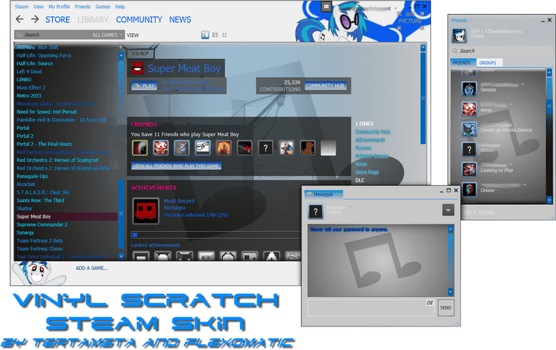 Vinyl Scratch A Music-Inspired Steam Skin PNG