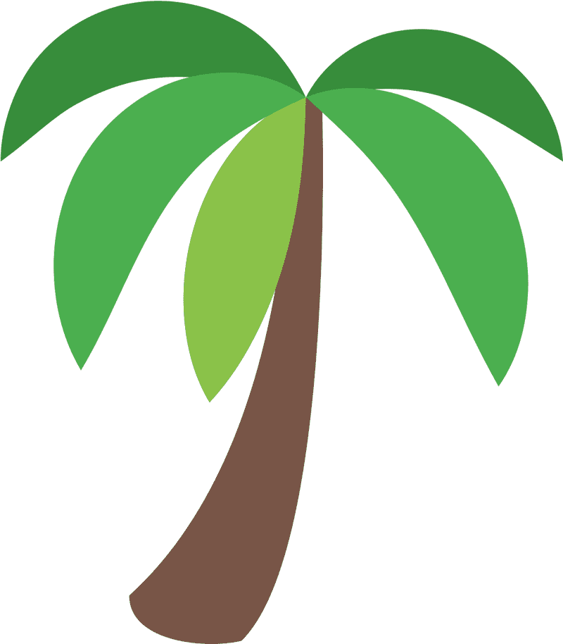 Tranquil Oasis with Lush Palm Trees PNG