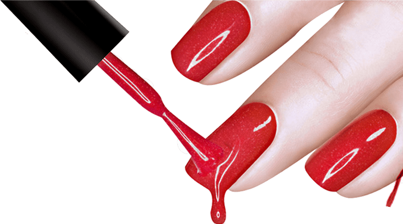 Vibrant Red Nail Polish Elegance PNG