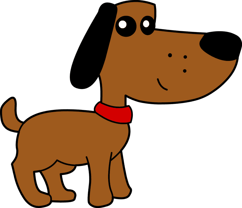 Joyful Brown Dog with a Red Collar PNG