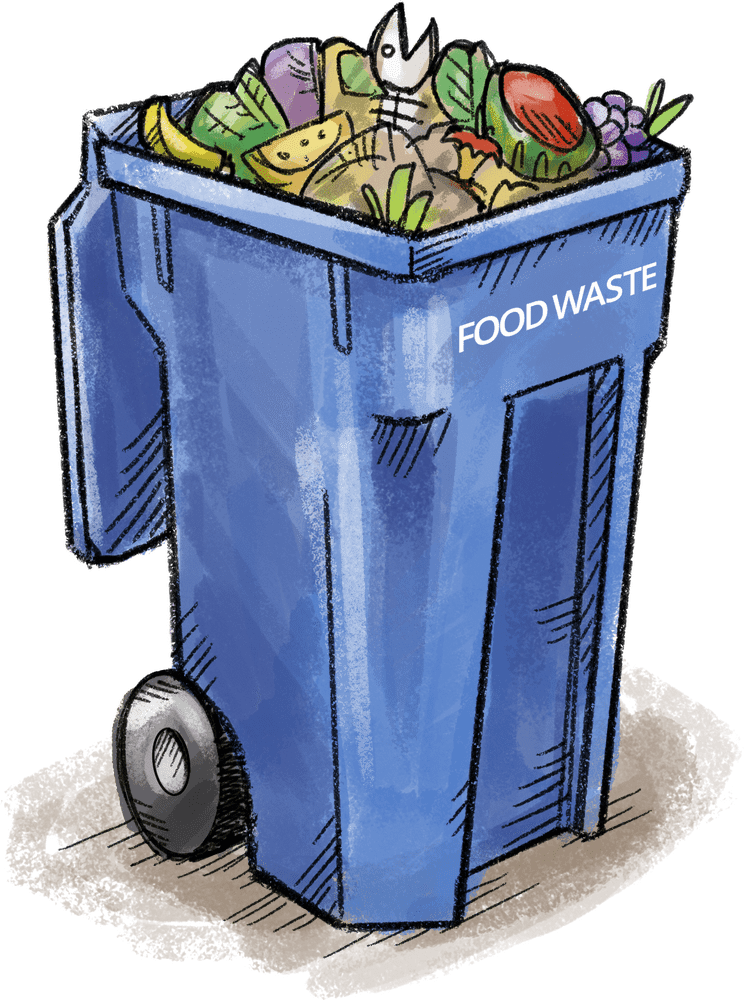 Food Waste Recycling Bin Reduce Reuse Recycle PNG