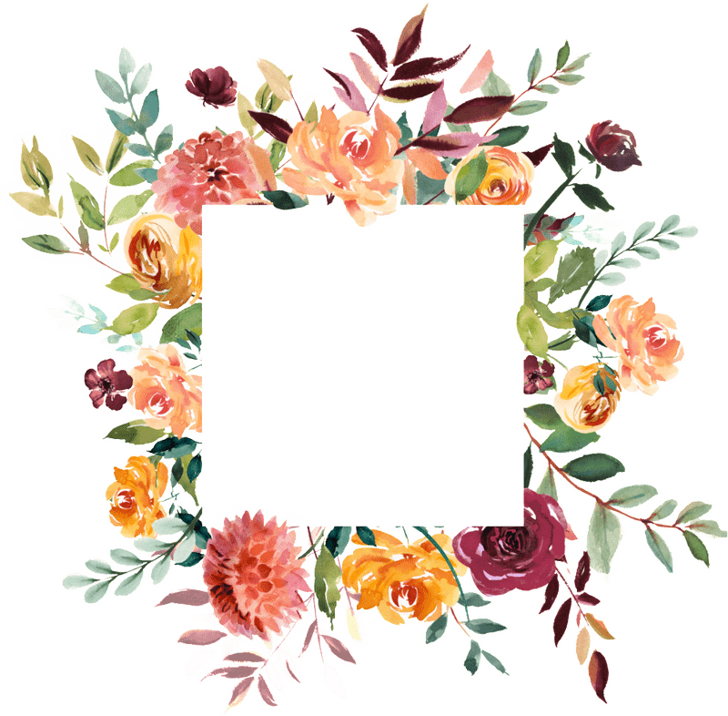 Radiant Floral Frame of Beauty PNG