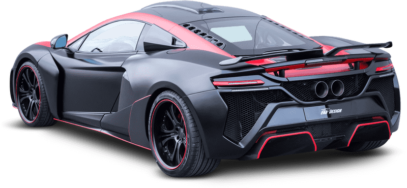 Sleek Black and Red Sports Car Design PNG