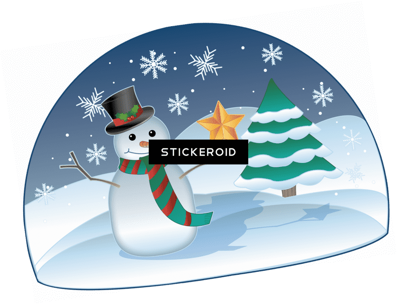 Winter Wonderland with Snowman and Pine Tree PNG
