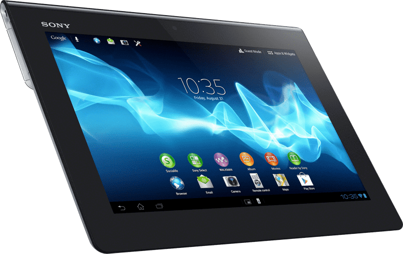 Sleek Sony Tablet with Vibrant Display PNG