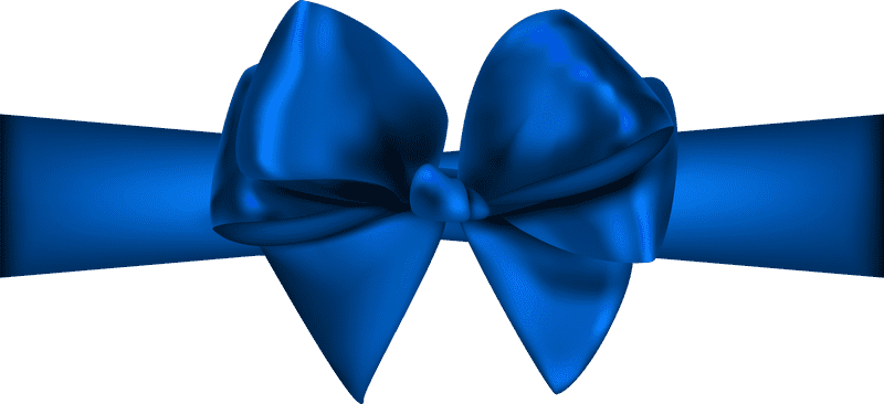 Elegant Blue Ribbon Bow Delight PNG