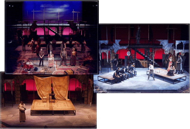 Concert Stage Set for Dramatic Performances PNG