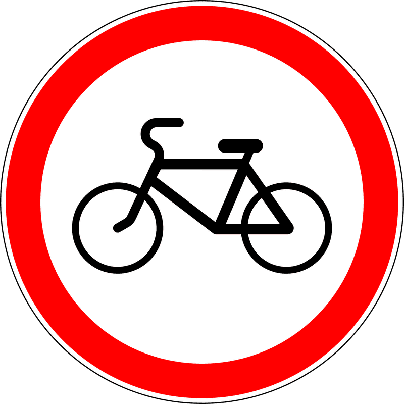Bicycle Traffic Sign No Entry Zone PNG