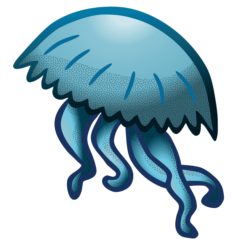 Graceful Jellyfish of the Deep Blue PNG