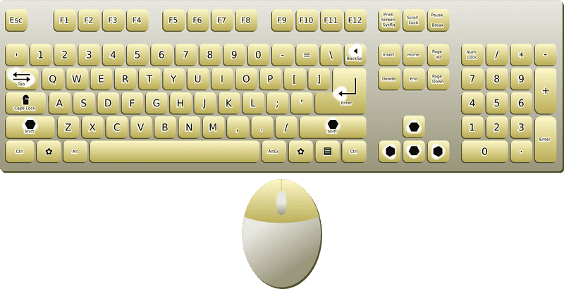 Stylish Yellow Keyboard and Mouse Combo PNG