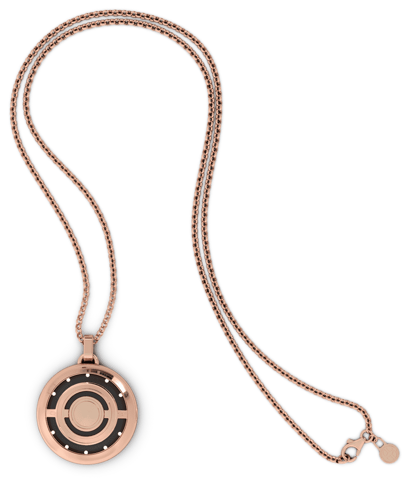 Elegant Circular Necklace Pendant with Dual Tones PNG
