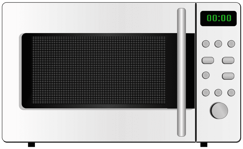 Modern Stainless Steel Microwave Oven Design PNG