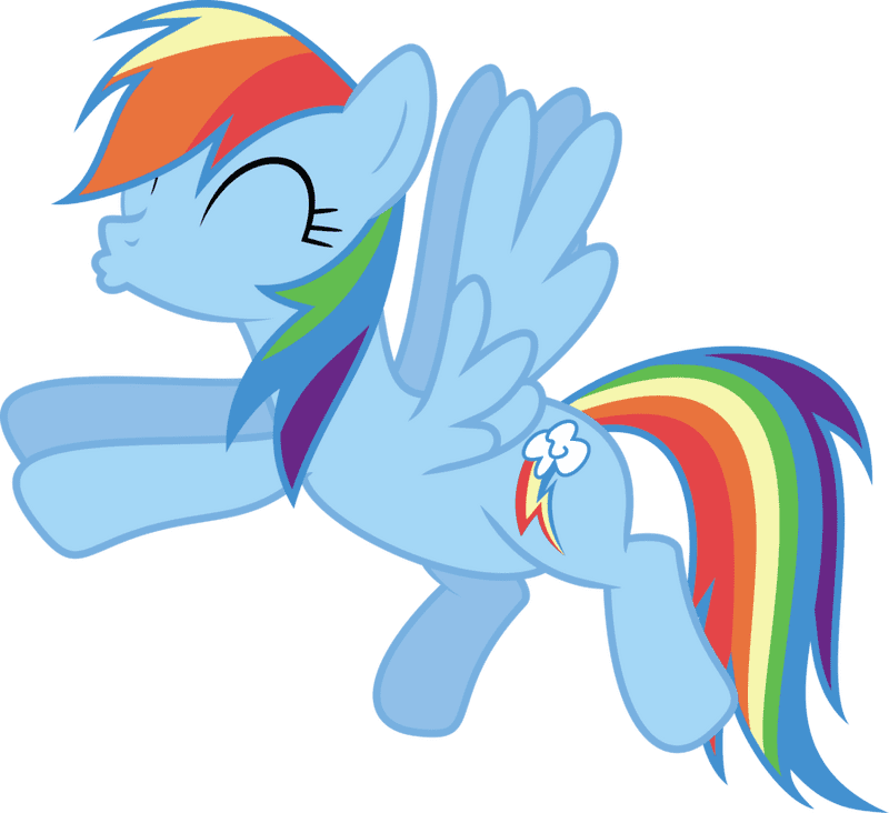 Rainbow Dash's Playful Kiss of Friendship PNG