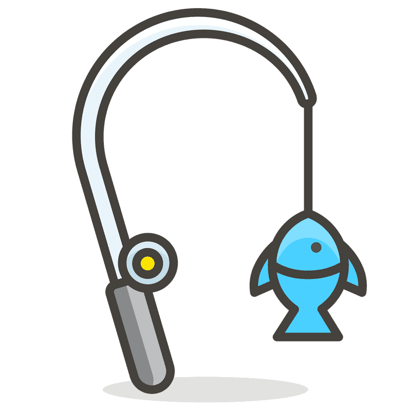 Fishing Hook with a Catching Blue Fish PNG