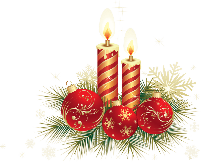 Festive Candle Arrangement for Holiday Cheer PNG