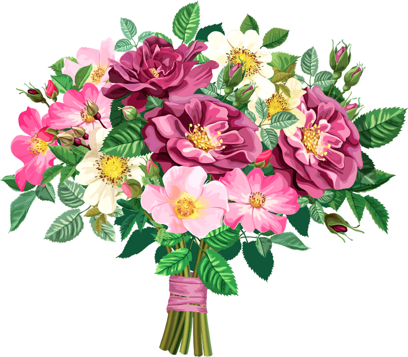 Elegant Blossom Flower Bouquet Delight PNG