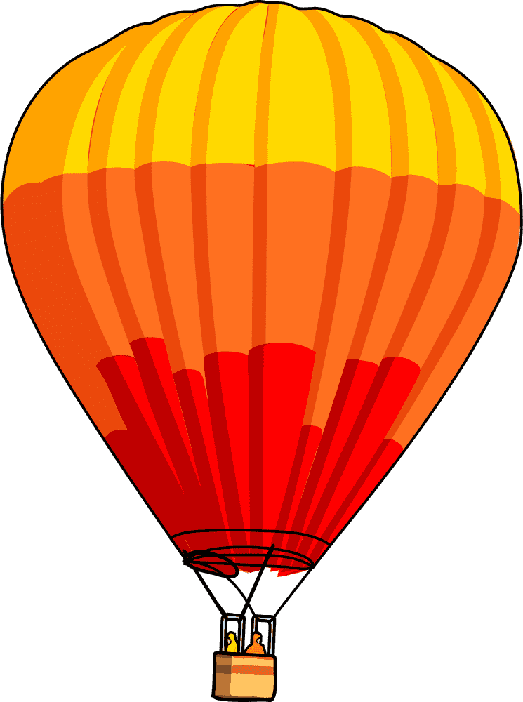 Sunset Journey in a Hot Air Balloon PNG