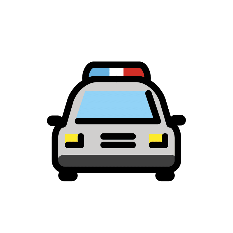 Police Vehicle with Emergency Lights PNG