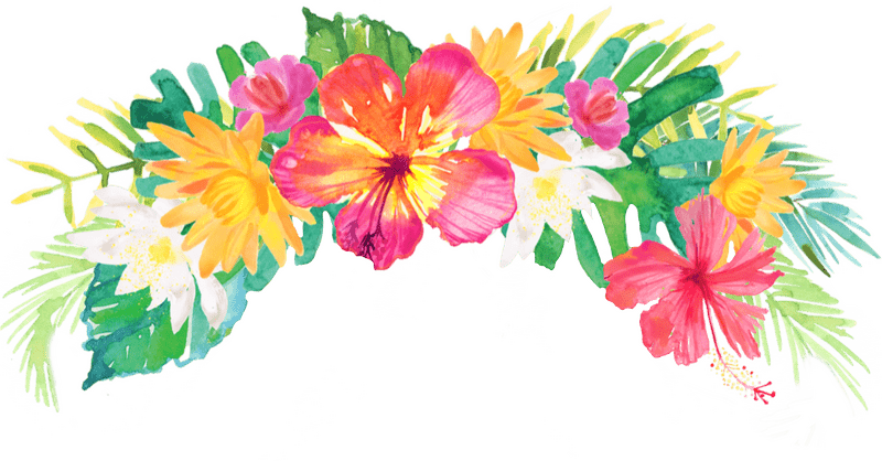 Tropical Blossom Flower Arrangement PNG