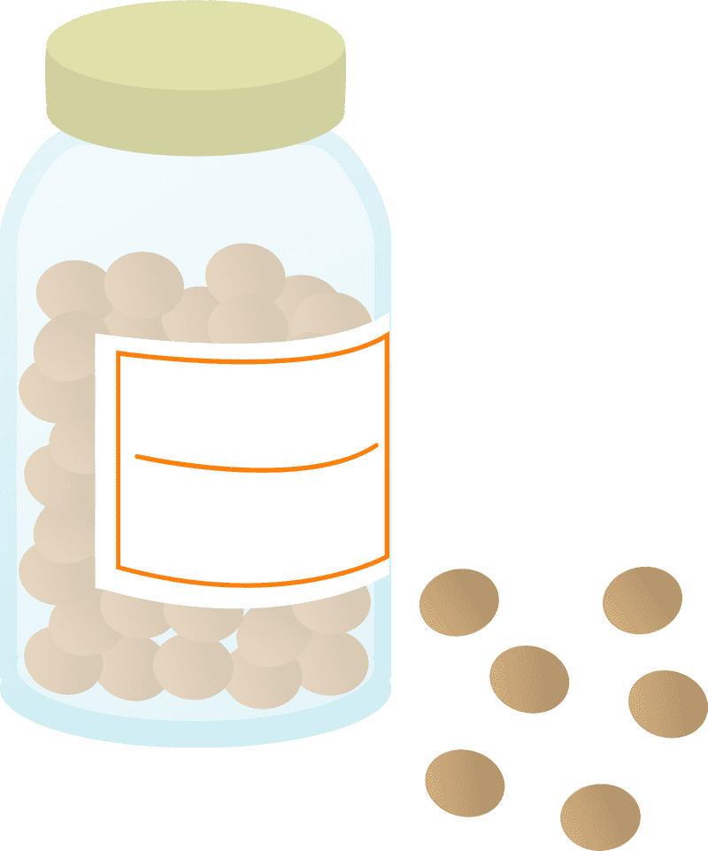 Essential Health Pill Bottle and Tablets PNG