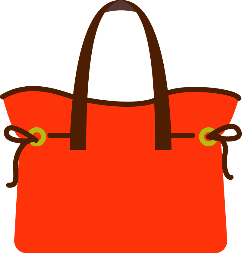 Vibrant Red Shopping Bag with Stylish Straps PNG