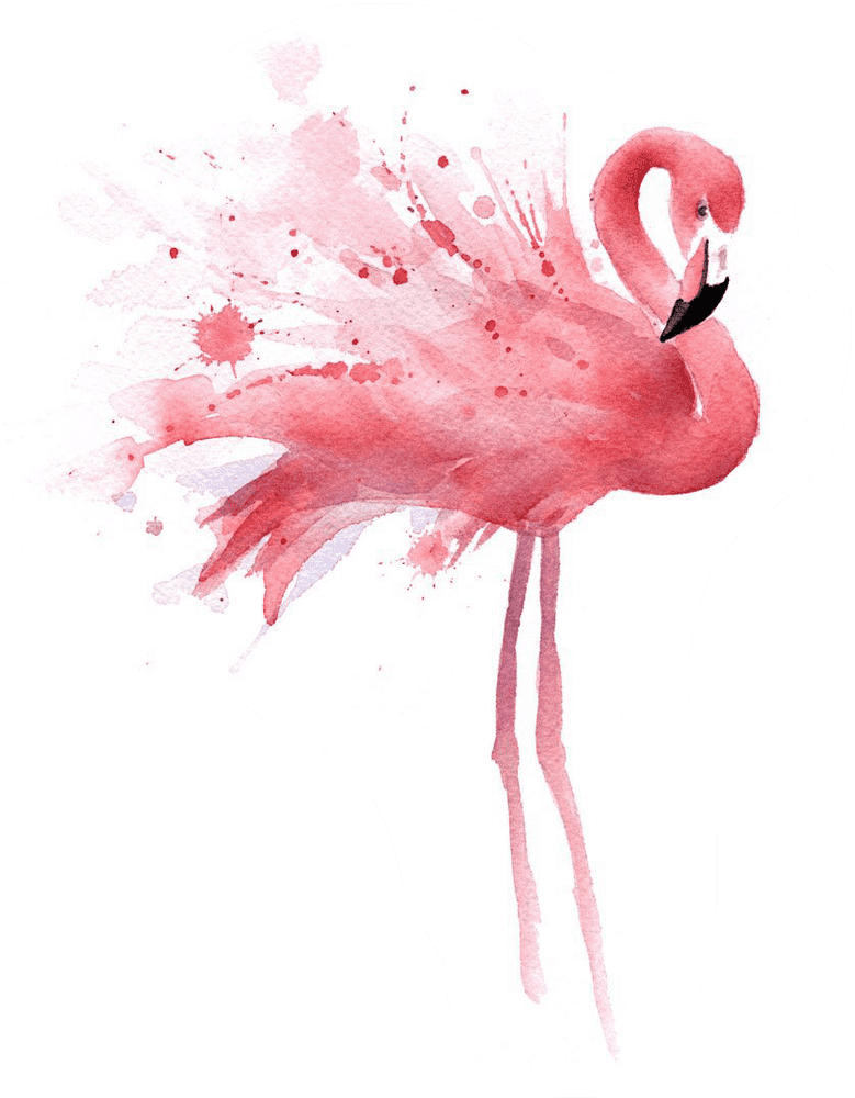 Whimsical Notebook Doodles of a Flamingo PNG