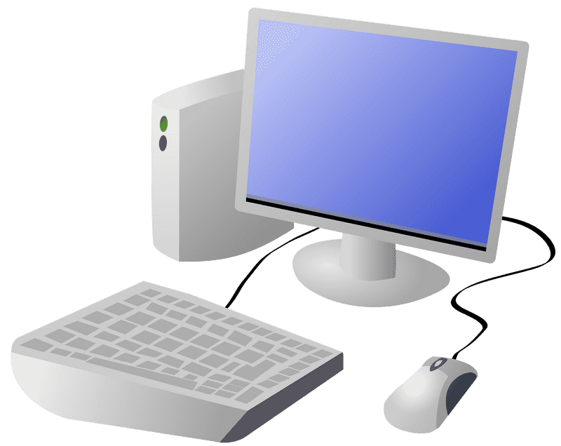 Modern Desktop Computer Setup with Keyboard and Mouse PNG