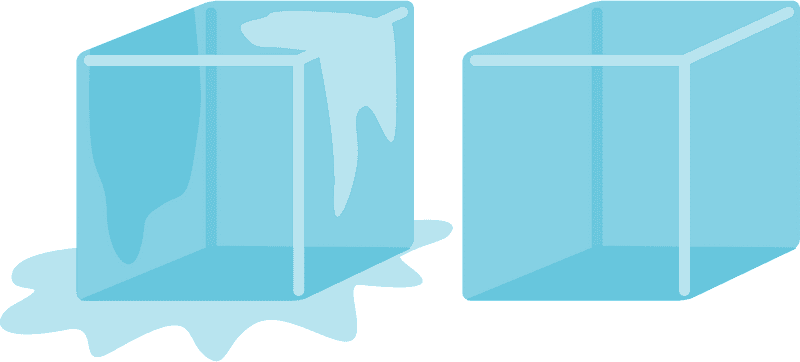 Ice Skates on Melting Ice Blocks PNG