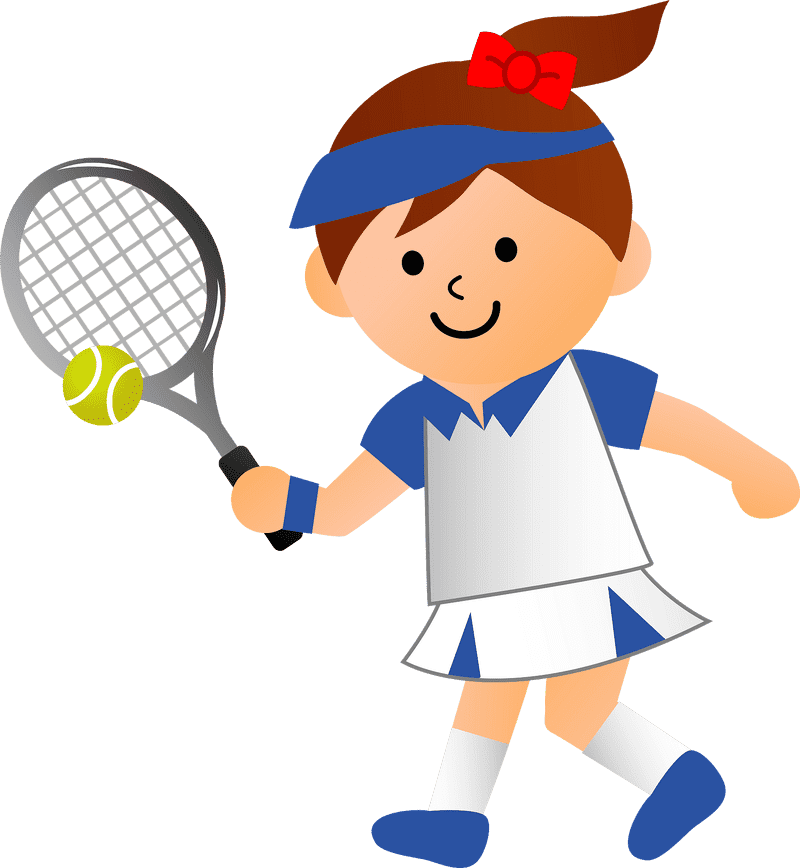 Tennis Fun with a Cheerful Player PNG