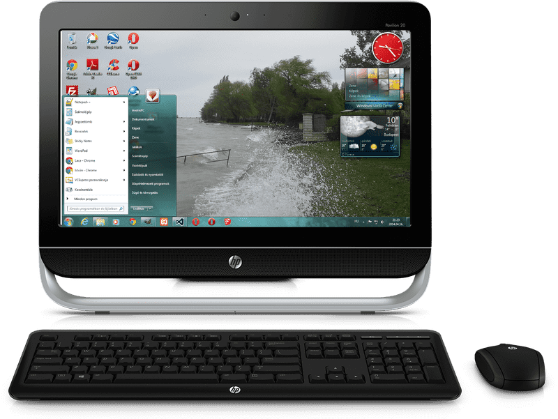 Modern Keyboard for All-in-One Computer Setup PNG